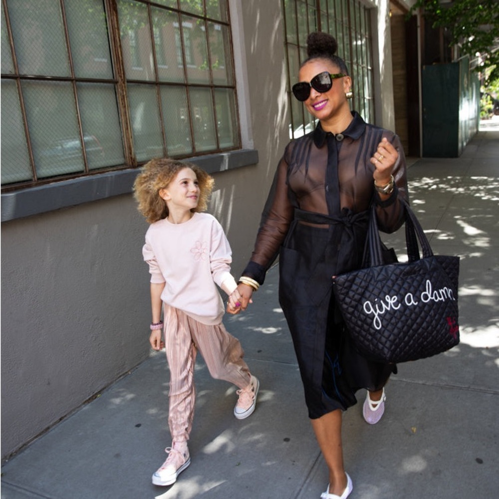 MZ Wallace X Lingua Franca LIMITED EDITION Black Give a Damn Metro Tote NEW - Picture 3 of 13